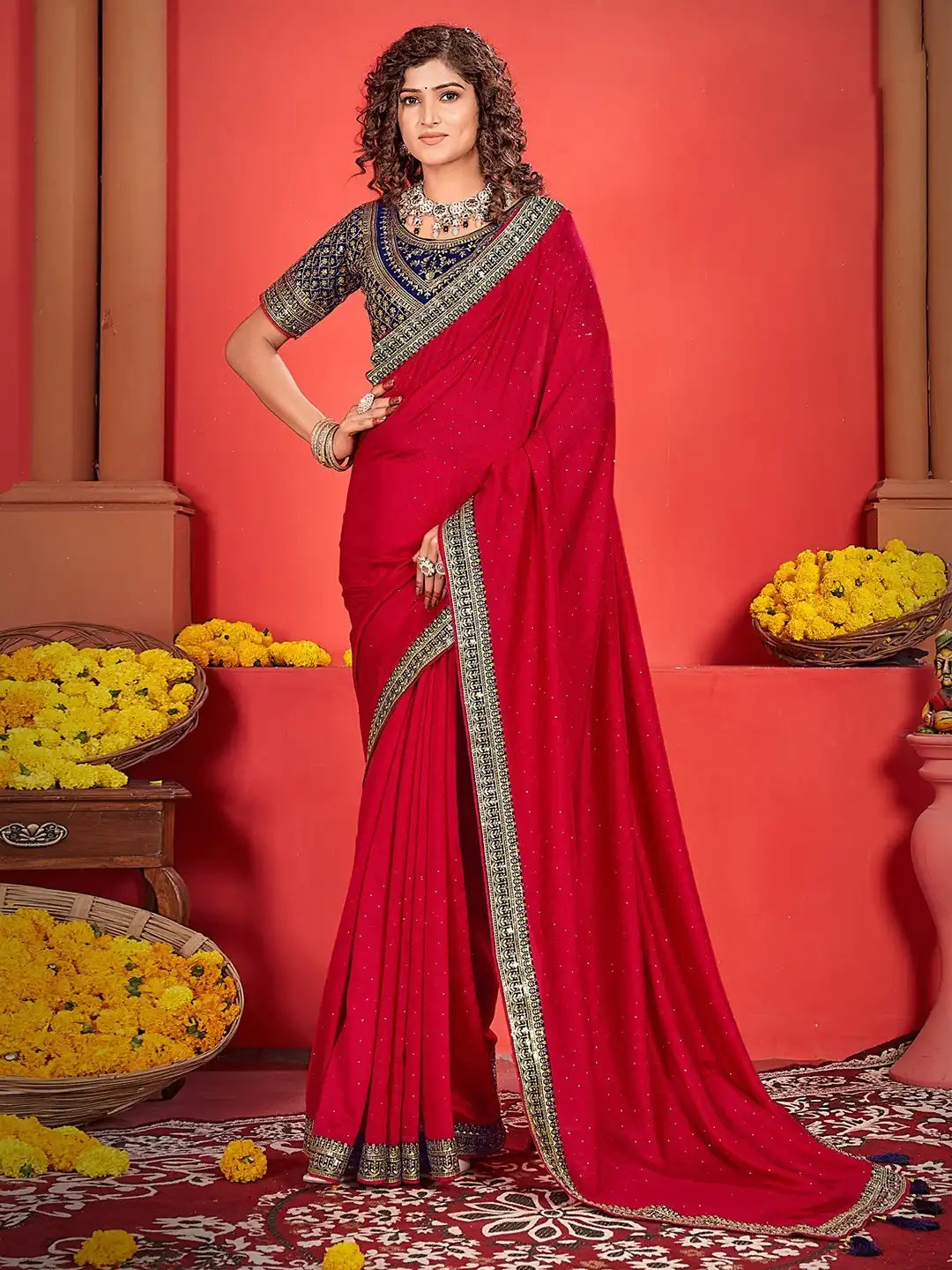 Suma Designer Sarees Crafted With Exquisite Vichitra Fabric Offer A Unique Blend Of Elegance