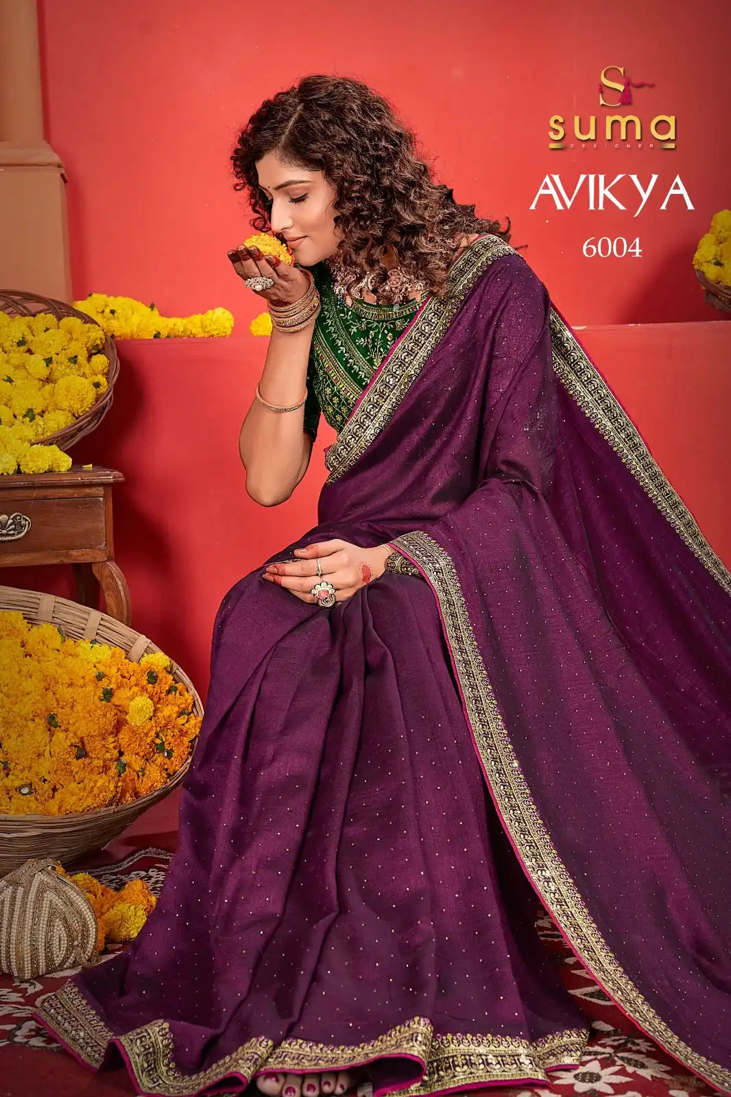 Suma Designer Sarees Crafted With Exquisite Vichitra Fabric Offer A Unique Blend Of Elegance
