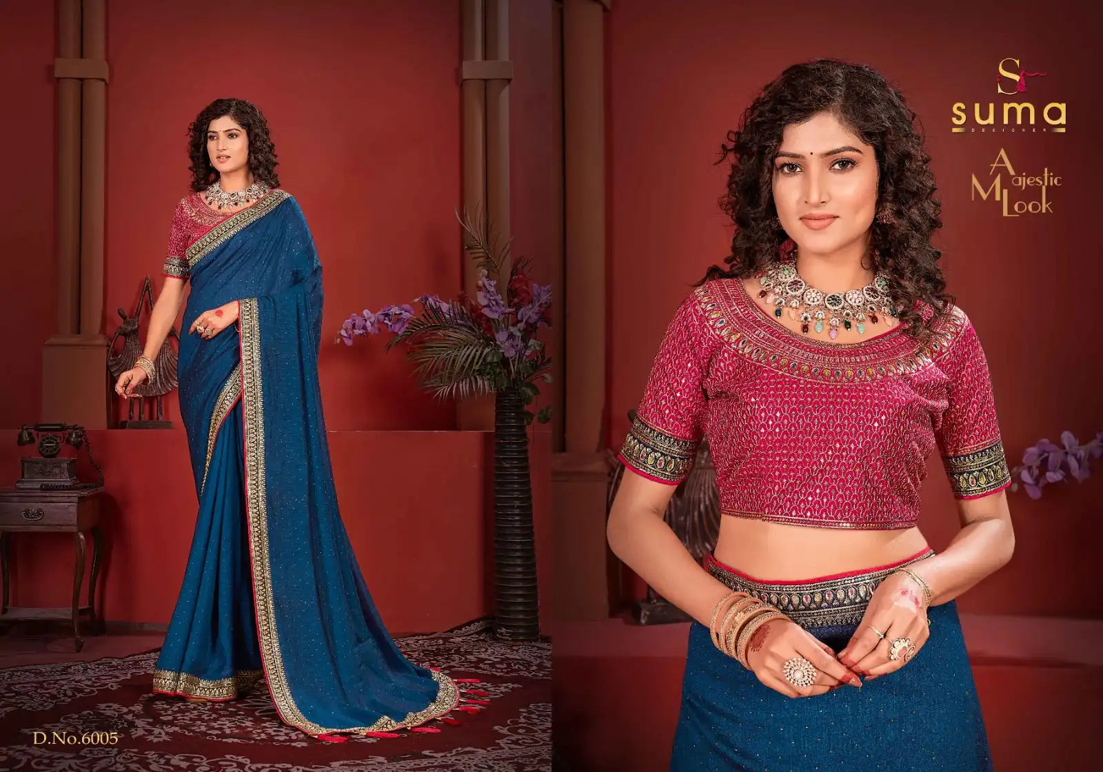 Suma Designer Sarees Crafted With Exquisite Vichitra Fabric Offer A Unique Blend Of Elegance