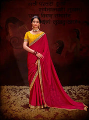 Suma Designer Saree Showcases Luxurious Heavy Vichitra Fabric Beautifully Enhanced With Intricate Blooming Patterns