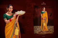SUMA Designer Sarees Showcase Luxurious Heavy Vichitra Fabric Embellished With Intricate Blooming Patterns