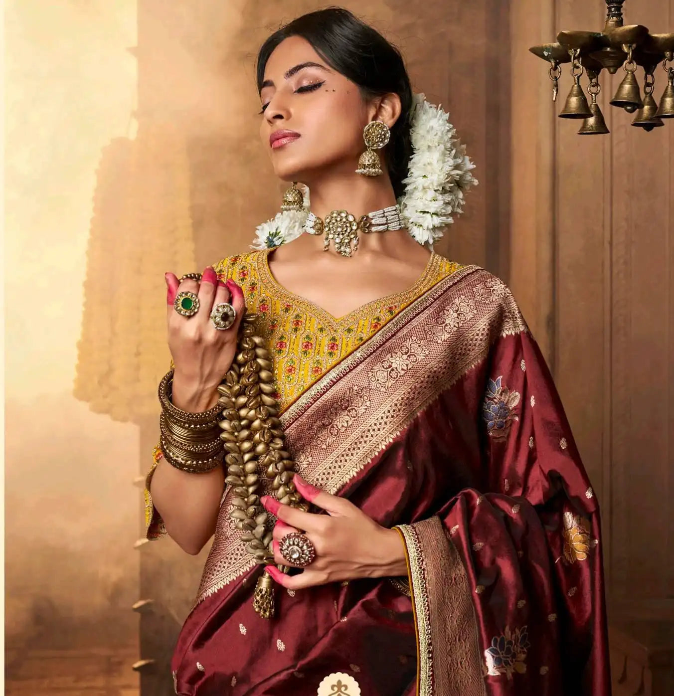 Kira Sarees Showcase Exquisite Pure Silk Weaving Combined With A Fancy Fabric That Features