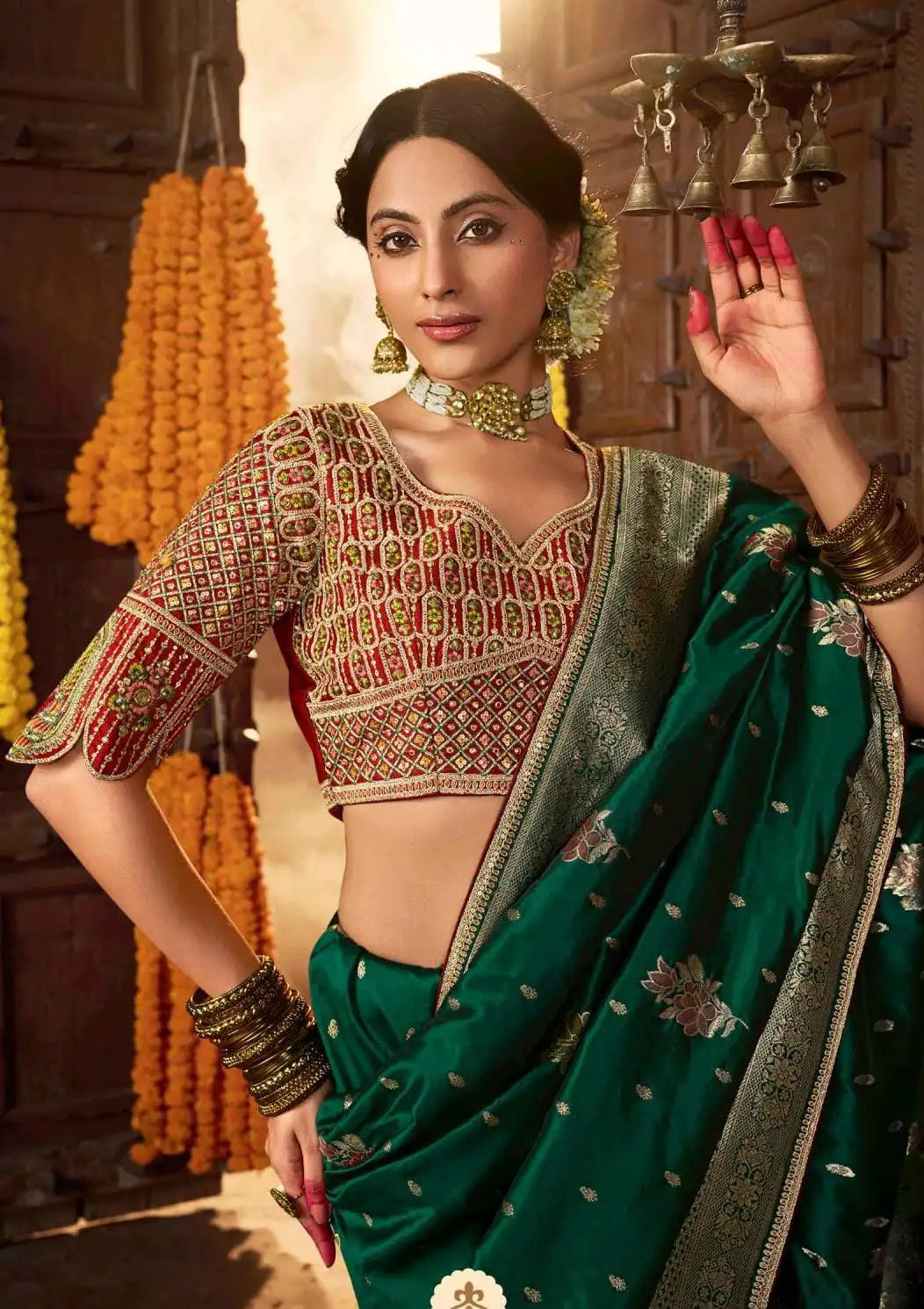 Kira Sarees Showcase Exquisite Pure Silk Weaving Combined With A Fancy Fabric That Features