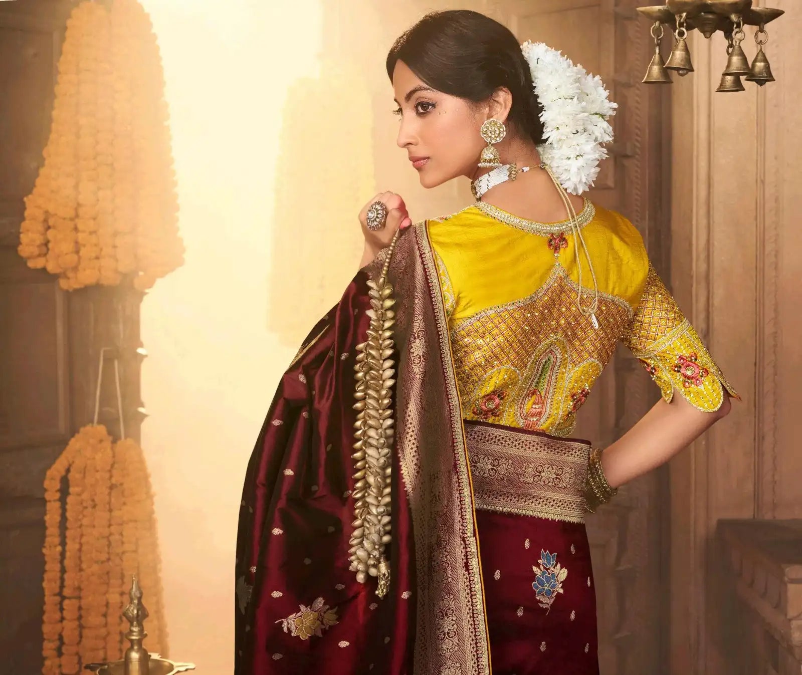 Kira Sarees Showcase Exquisite Pure Silk Weaving Combined With A Fancy Fabric That Features