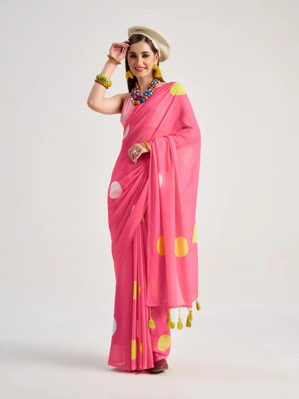 MONO POLEY Archie Georgette Saree Combines Lightweight Comfort With Sophisticated Style