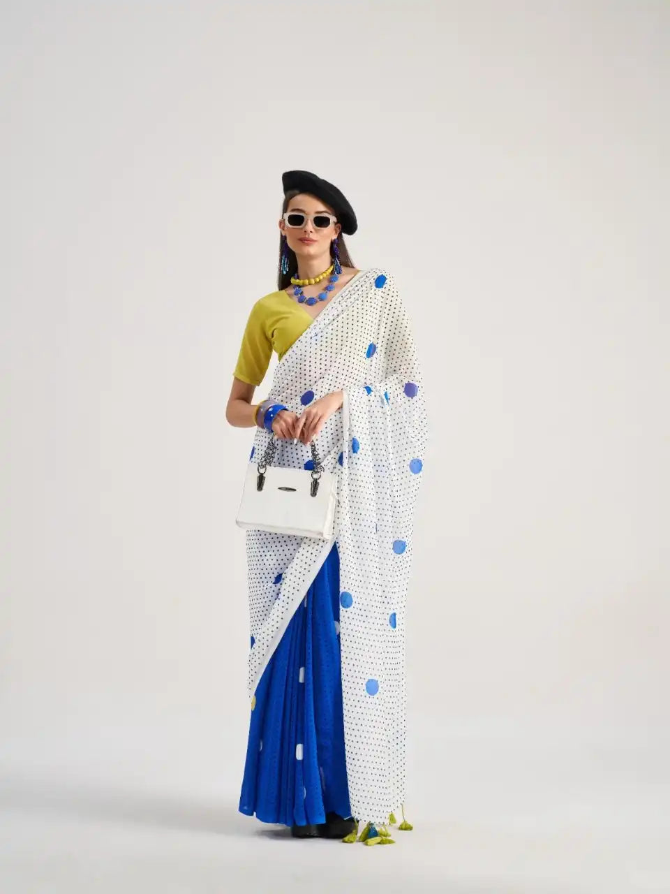 MONO POLEY Archie Georgette Saree Combines Lightweight Comfort With Sophisticated Style