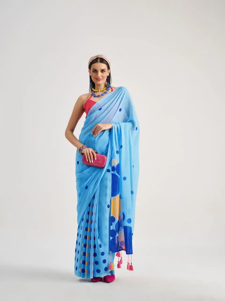 MONO POLEY Archie Georgette Saree Combines Lightweight Comfort With Sophisticated Style