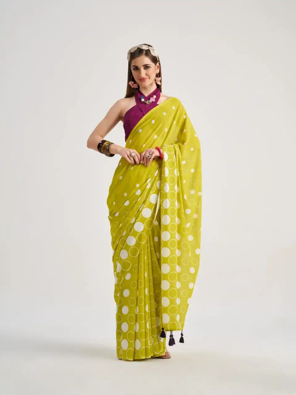MONO POLEY Archie Georgette Saree Combines Lightweight Comfort With Sophisticated Style