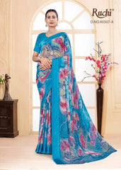 Ruchi Saree Features A Lightweight Chiffon Fabric That Offers A Smooth Flowing Drape Ideal