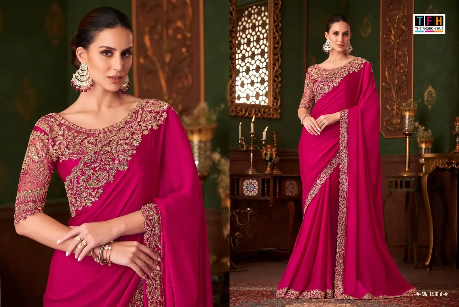 The Fashion Hub Presents Satin Silk Sarees That Exemplify Refined Craftsmanship And Timeless Elegance