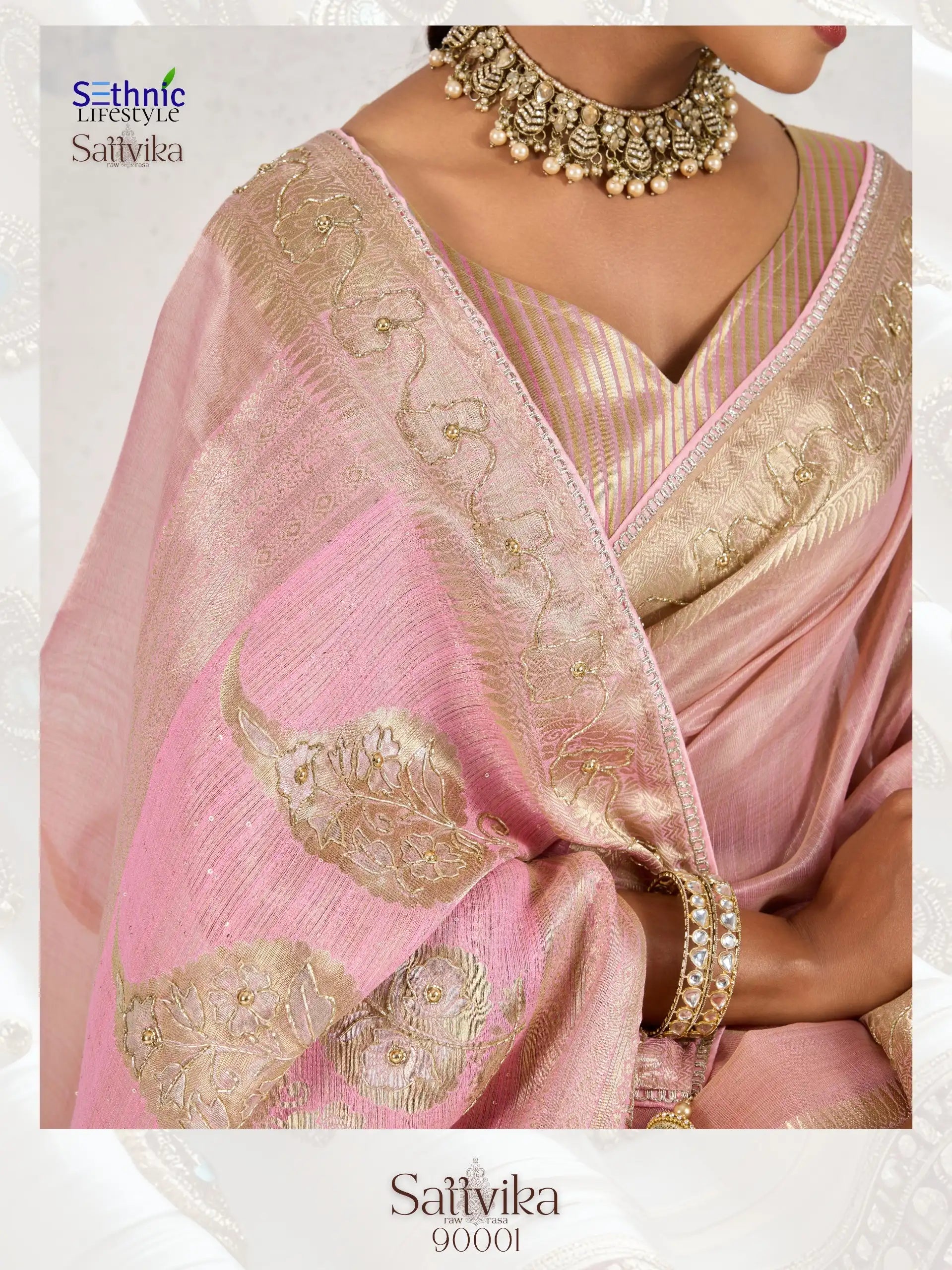 Sethnic Lifestyle Sarees Feature Premium Tissue Linen Fabric Enhanced With A Woven