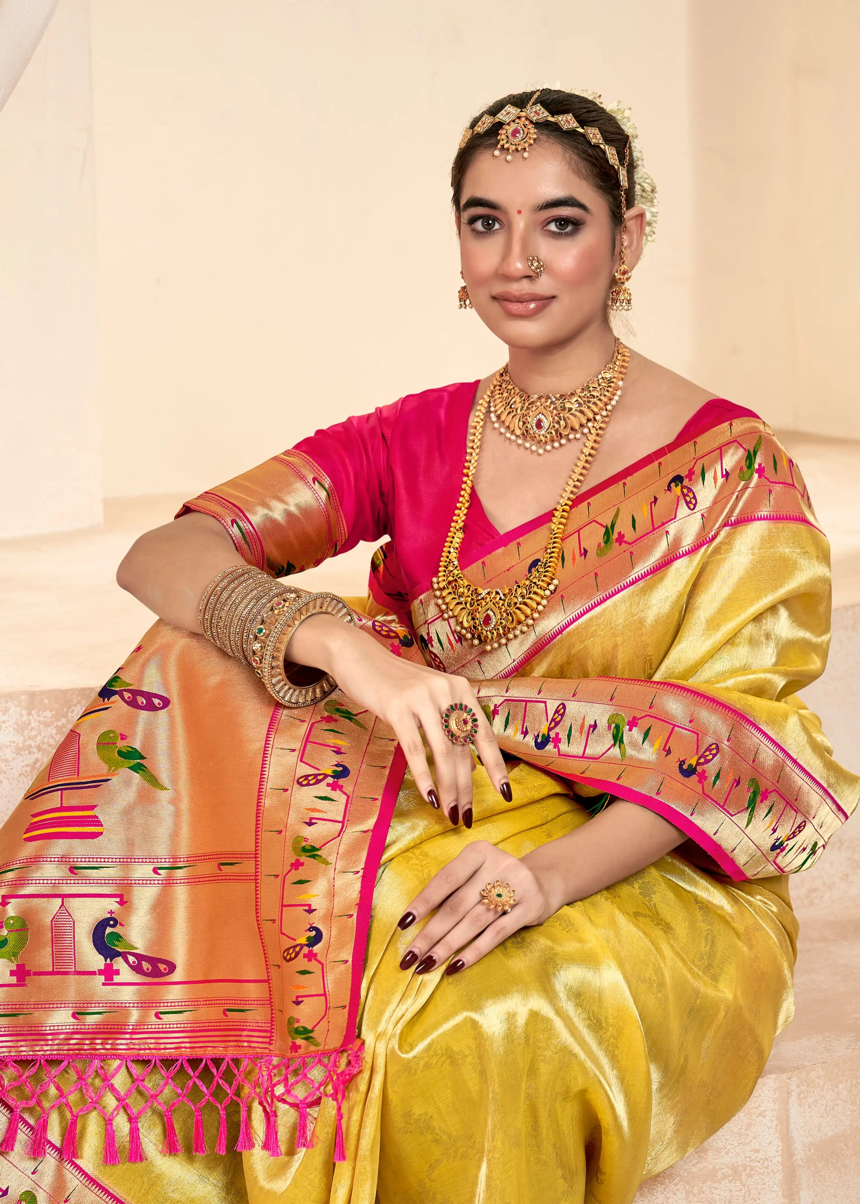 RajPath Fabrics Presents Exquisite Sarees Crafted From Paithni Tissue Silk Renowned For Their Rich Texture