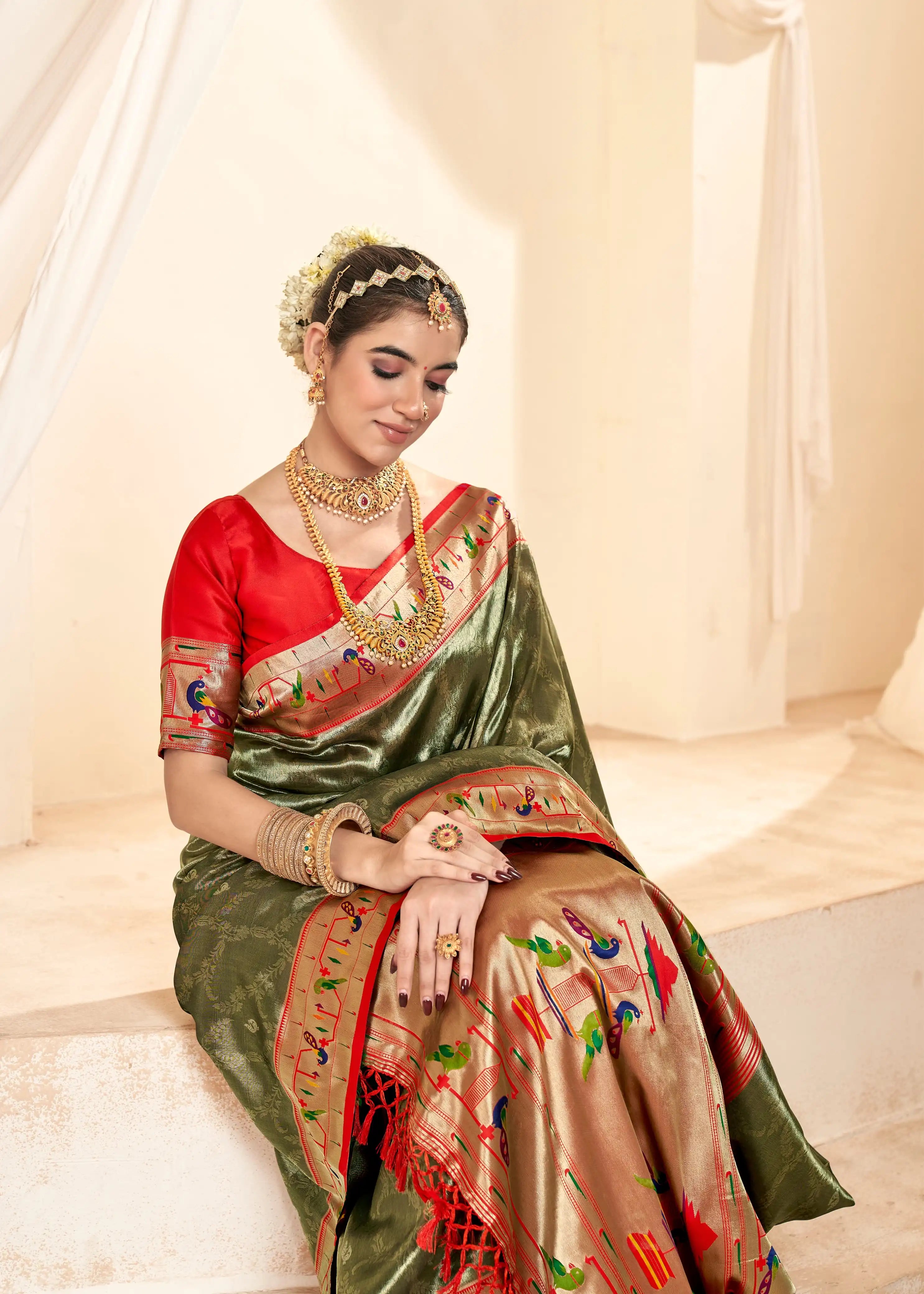 RajPath Fabrics Presents Exquisite Sarees Crafted From Paithni Tissue Silk Renowned For Their Rich Texture