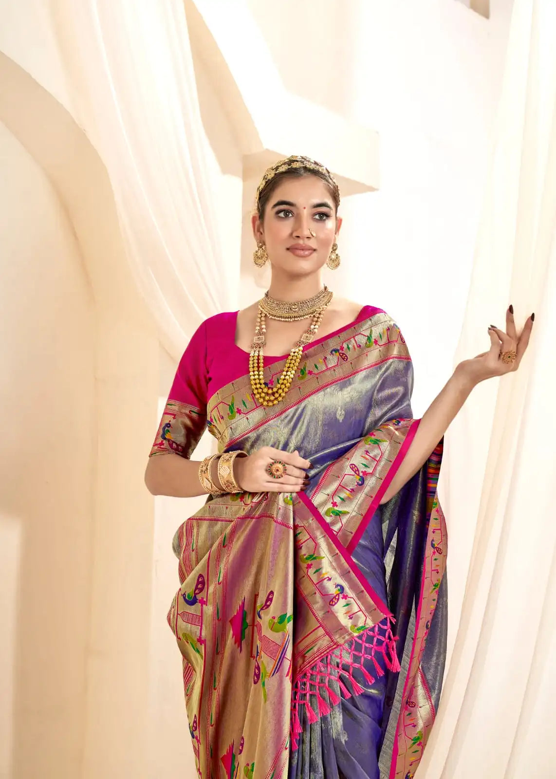 RajPath Fabrics Presents Exquisite Sarees Crafted From Paithni Tissue Silk Renowned For Their Rich Texture