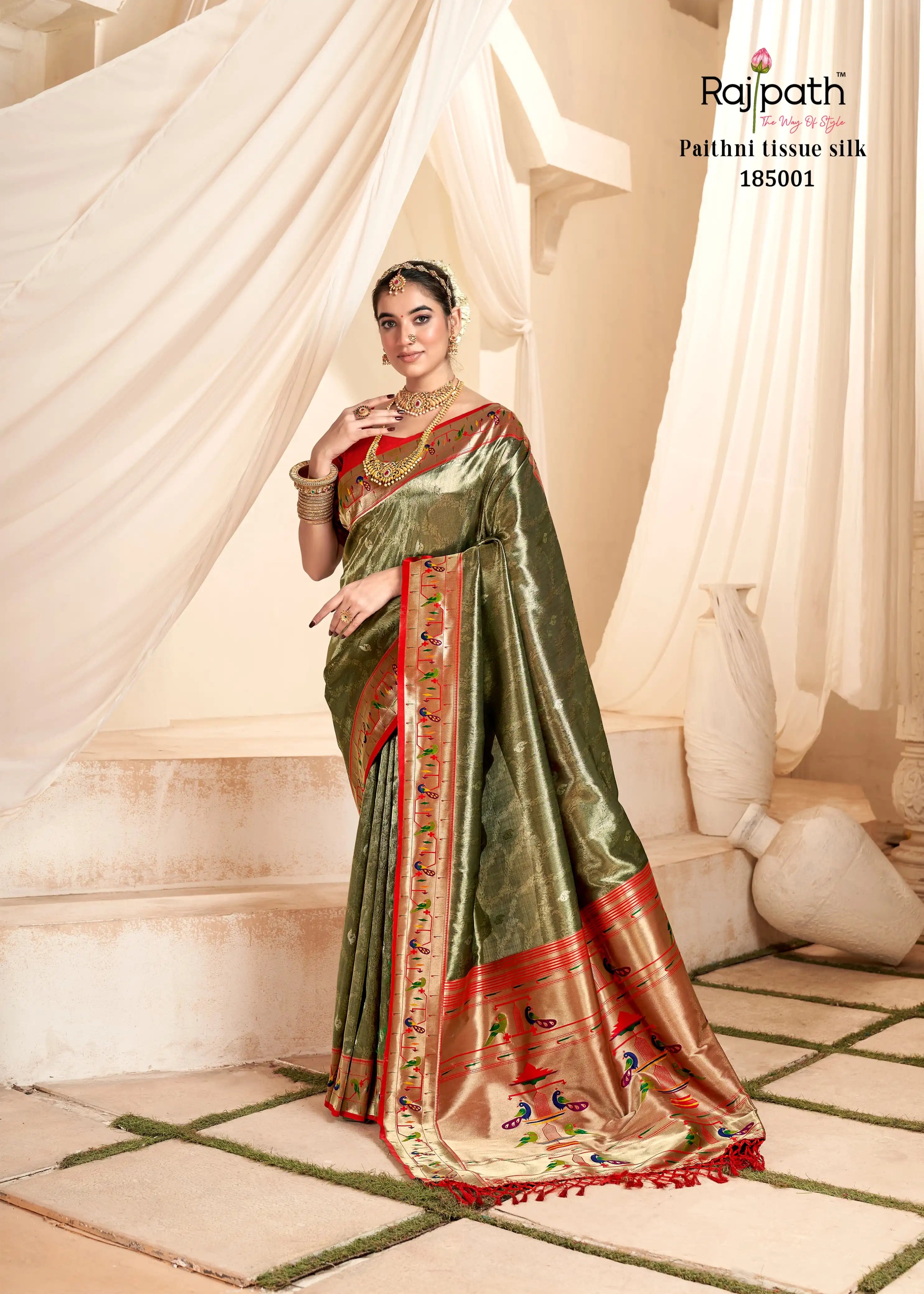 RajPath Fabrics Presents Exquisite Sarees Crafted From Paithni Tissue Silk Renowned For Their Rich Texture
