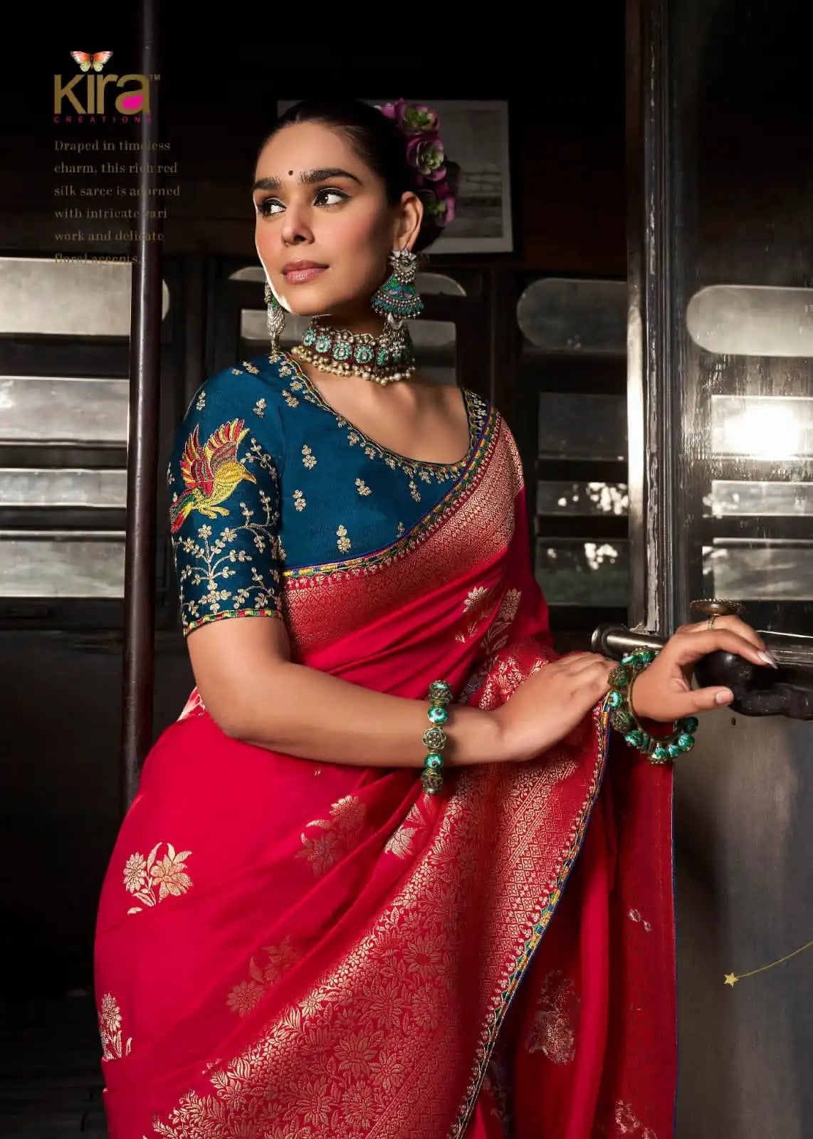 Kira Sarees Showcase The Luxurious Softness Of Dola Viscous Silk Enhanced By A 3D Weaved Pallu