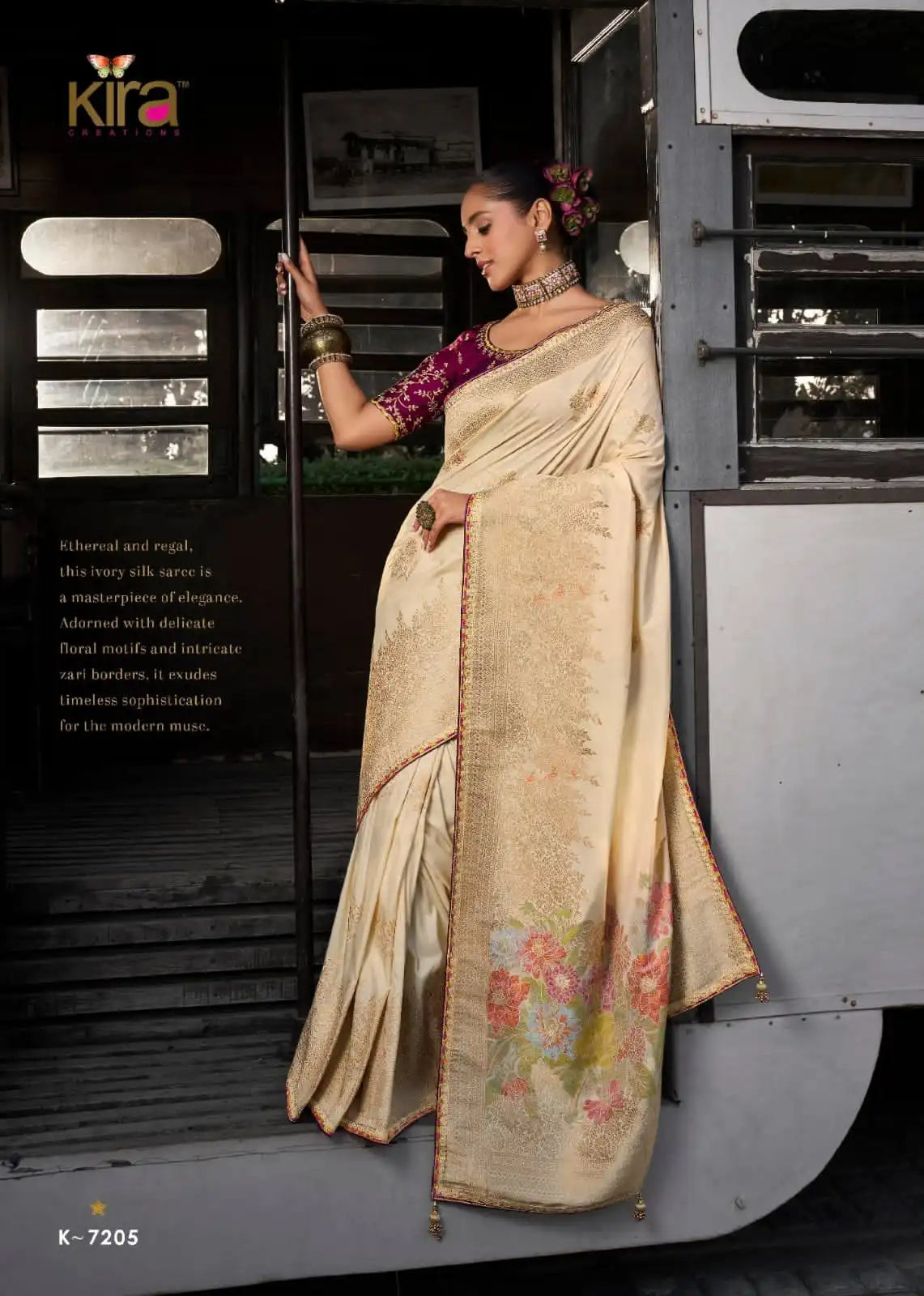 Kira Sarees Showcase The Luxurious Softness Of Dola Viscous Silk Enhanced By A 3D Weaved Pallu