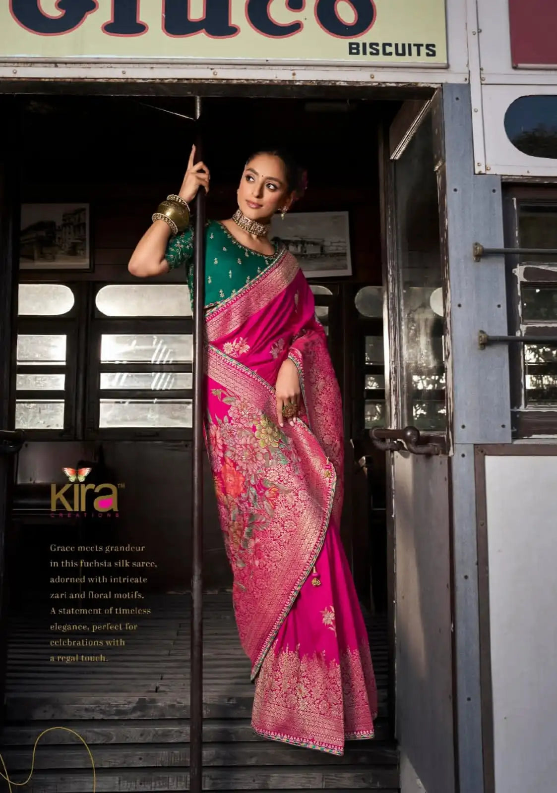Kira Sarees Showcase The Luxurious Softness Of Dola Viscous Silk Enhanced By A 3D Weaved Pallu