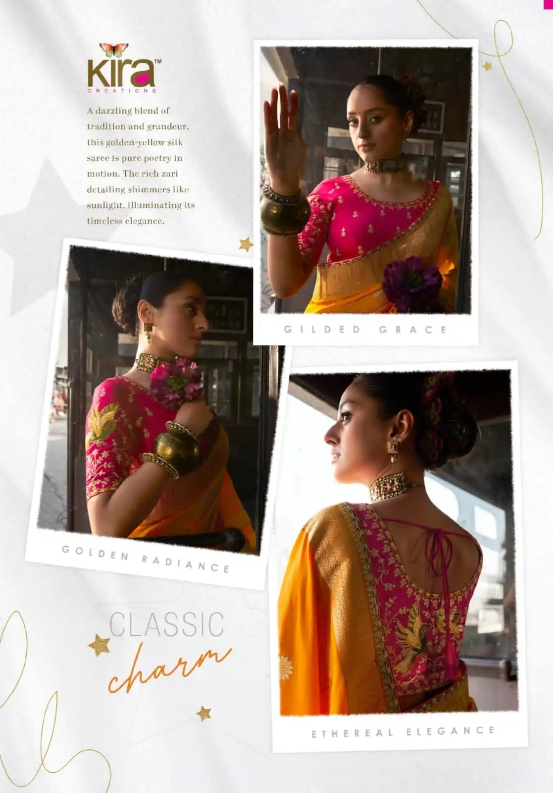 Kira Sarees Showcase The Luxurious Softness Of Dola Viscous Silk Enhanced By A 3D Weaved Pallu