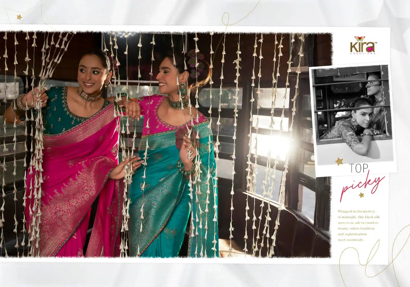 Kira Sarees Showcase The Luxurious Softness Of Dola Viscous Silk Enhanced By A 3D Weaved Pallu