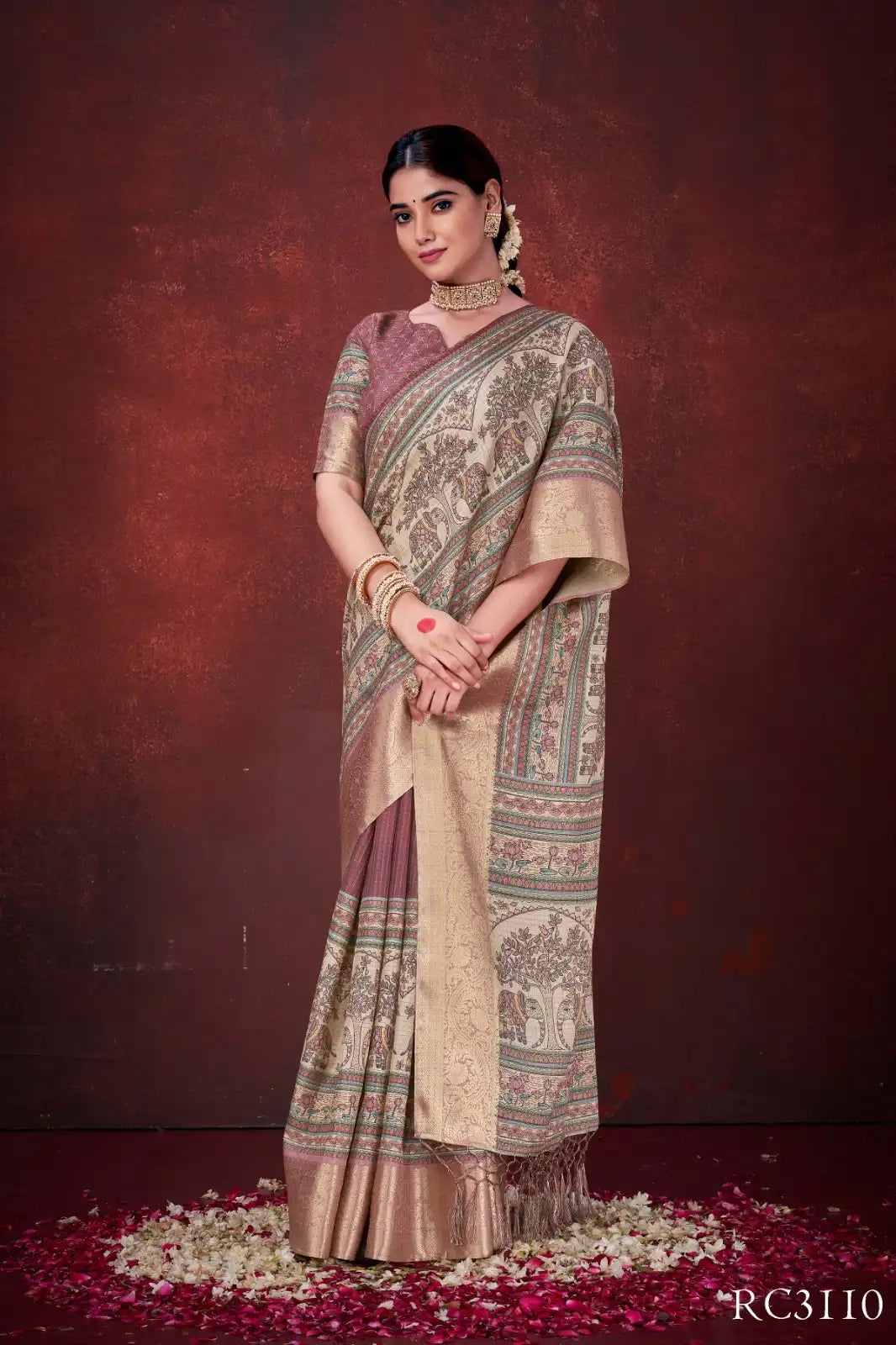 MAHOTSAV sarees crafted from Poly Habotai Silk combine A Smooth Lustrous Finish With Comfort