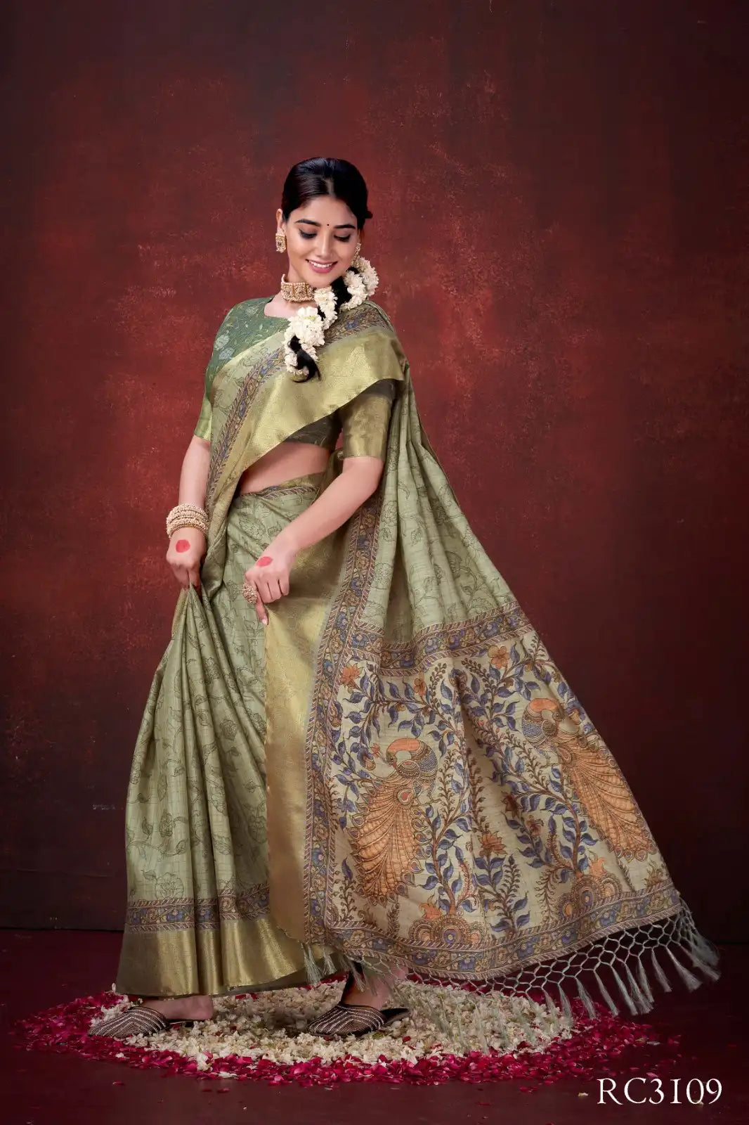 MAHOTSAV sarees crafted from Poly Habotai Silk combine A Smooth Lustrous Finish With Comfort