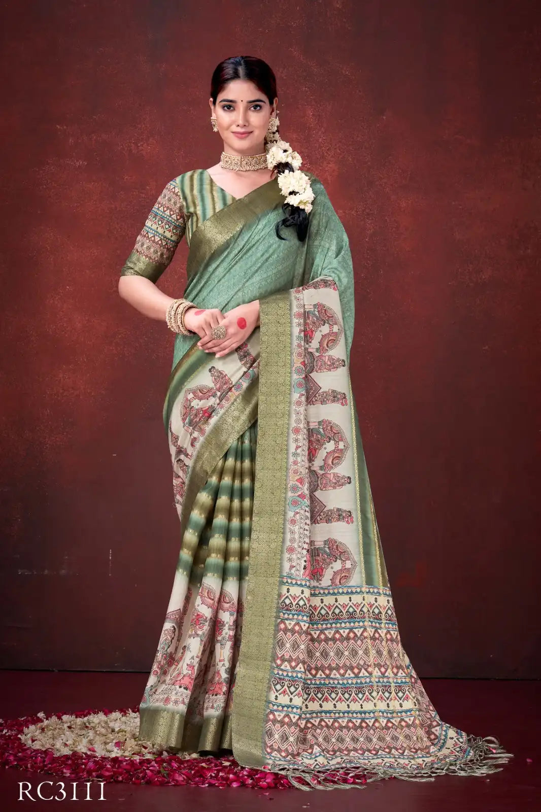 MAHOTSAV sarees crafted from Poly Habotai Silk combine A Smooth Lustrous Finish With Comfort