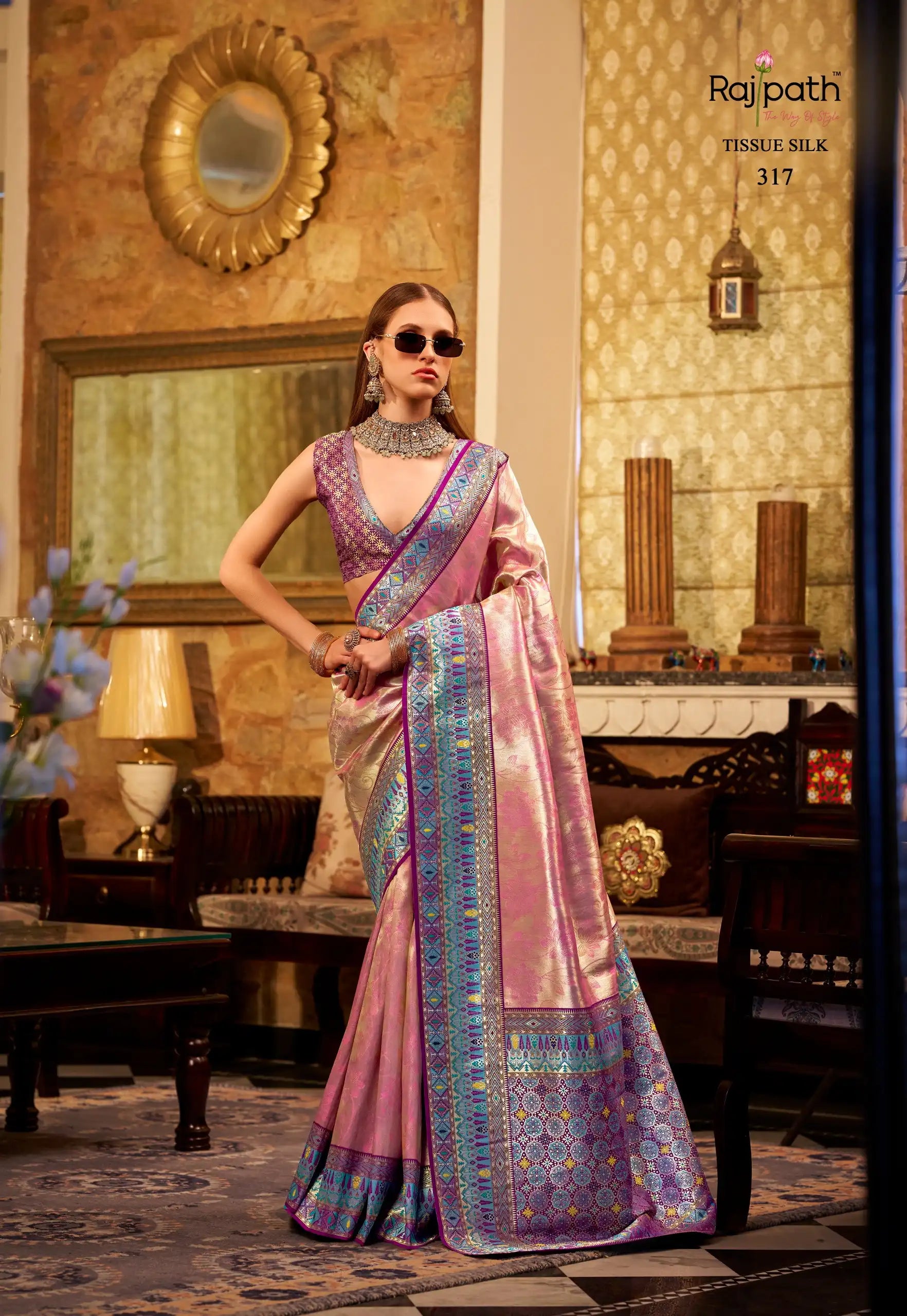 RajPath Fabrics Sarees Crafted From Premium Tissue Silk Offer A Luxurious Blend Of Softness