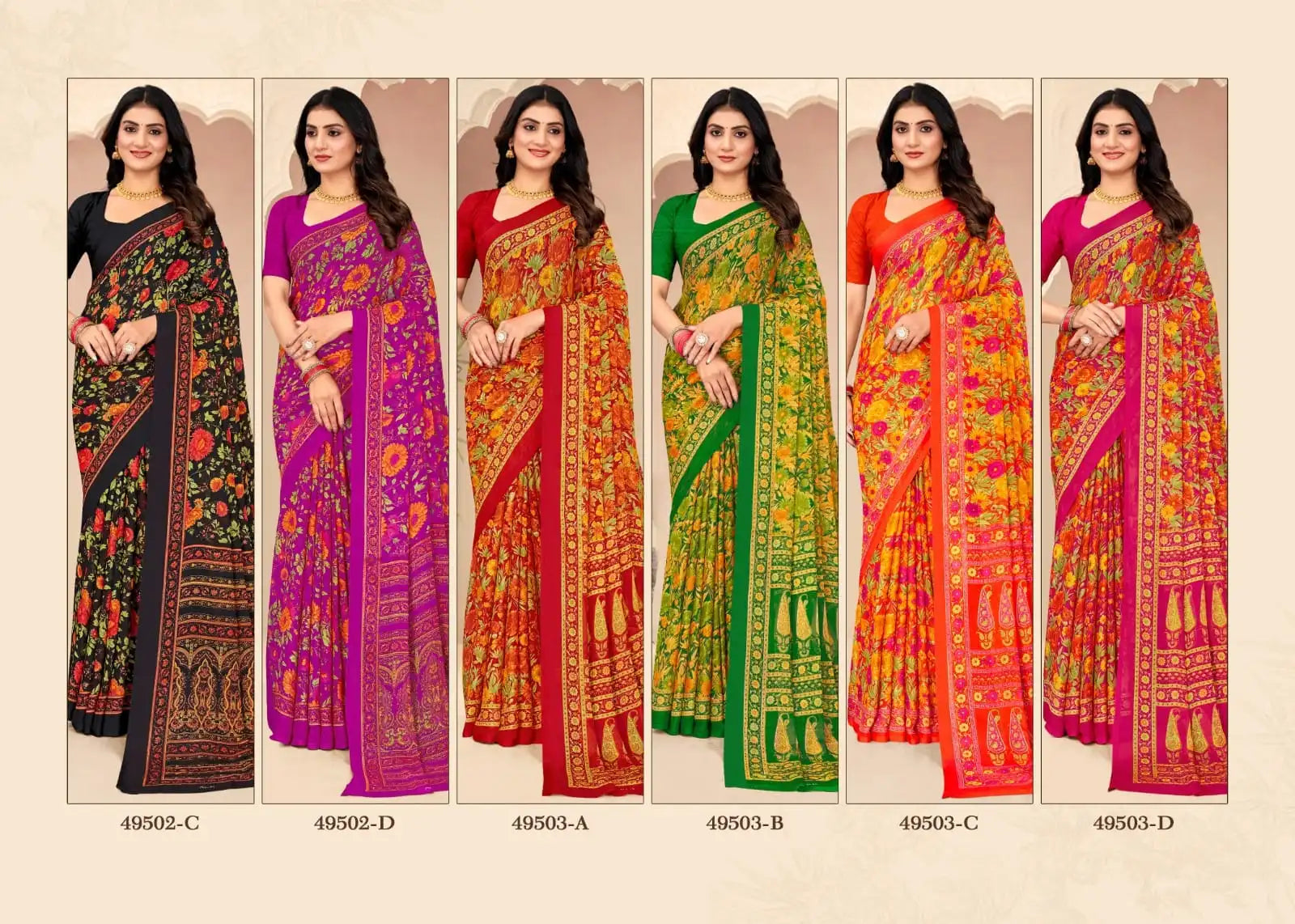 Ruchi Sarees Crafted With Chiffon Fabric Offer A Lightweight And Elegant Drape Perfect For Formal Occasions