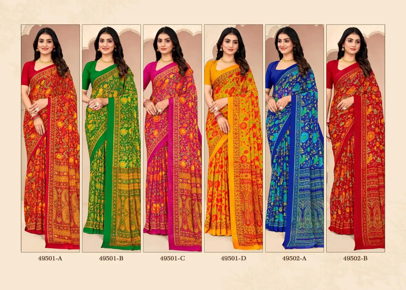 Ruchi Sarees Crafted With Chiffon Fabric Offer A Lightweight And Elegant Drape Perfect For Formal Occasions
