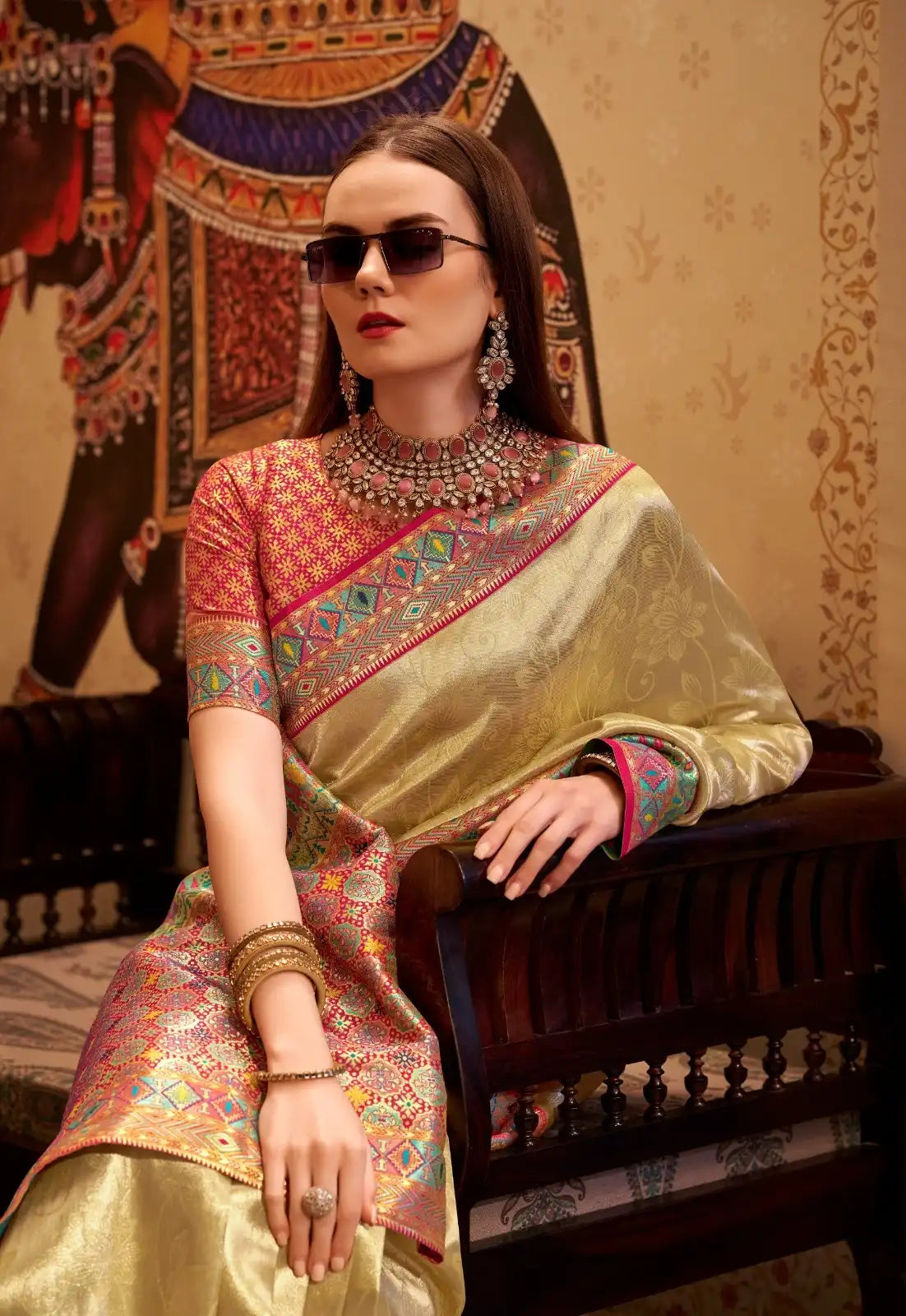 RajPath Fabrics Sarees Crafted From Tissue Silk Offer A Luxurious Blend Of Sheen And Lightweight Comfort