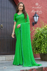 Kashvi Creation Presents A Sophisticated Saree Crafted From Mono Georgette Offering A Smooth And Elegant Drape