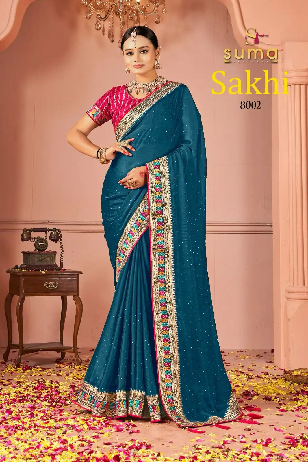 SUMA Designer Saree With Black Rangoli Showcases Exquisite Craftsmanship And Elegant Design