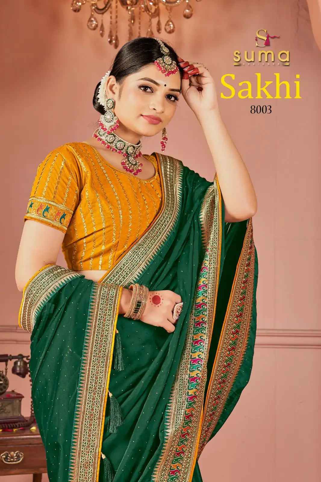 SUMA Designer Saree With Black Rangoli Showcases Exquisite Craftsmanship And Elegant Design