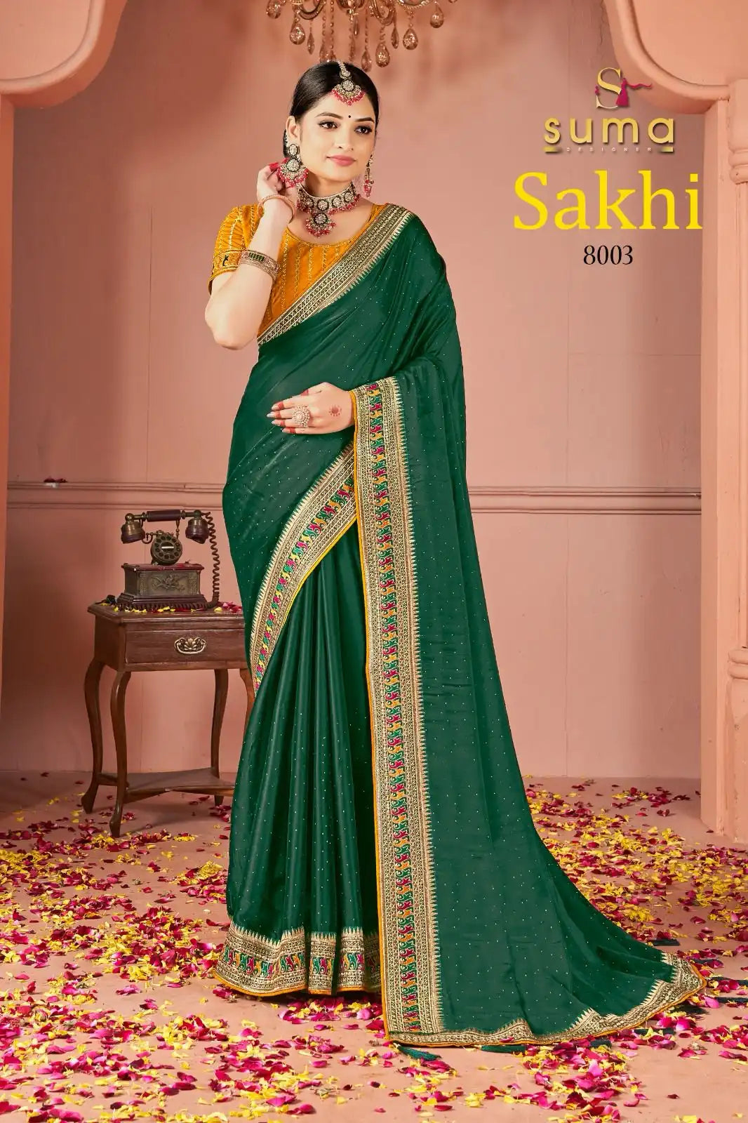 SUMA Designer Saree With Black Rangoli Showcases Exquisite Craftsmanship And Elegant Design