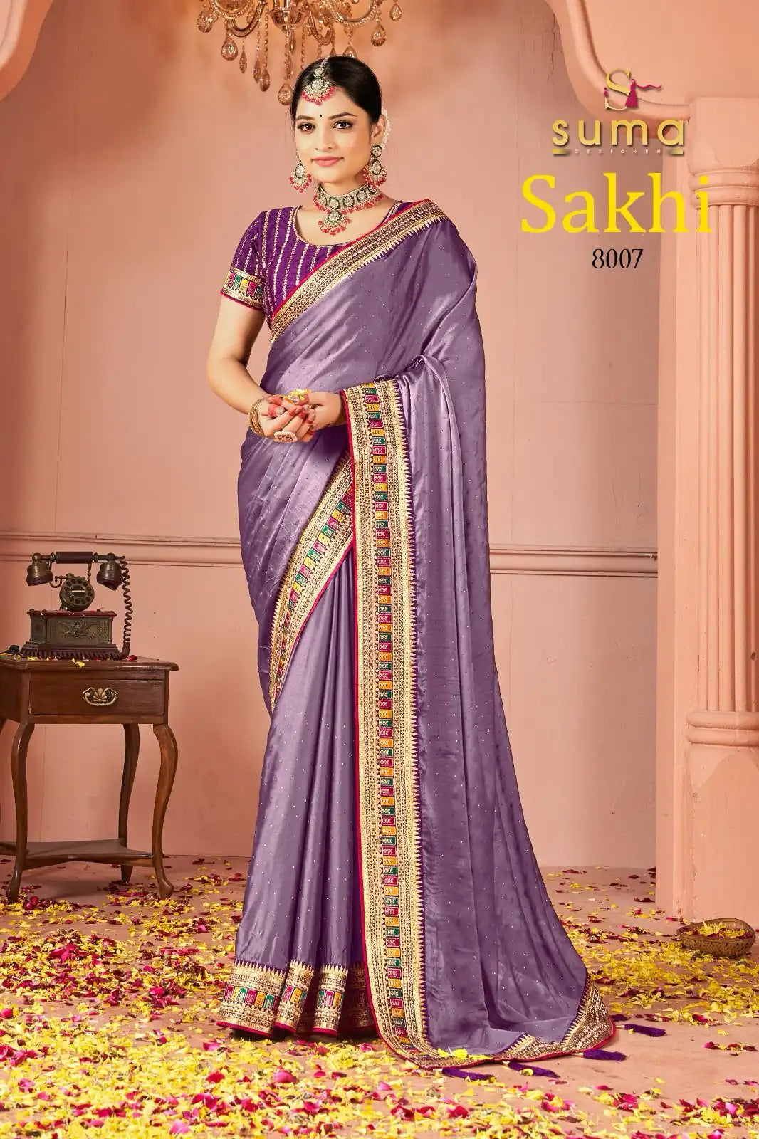 SUMA Designer Saree With Black Rangoli Showcases Exquisite Craftsmanship And Elegant Design