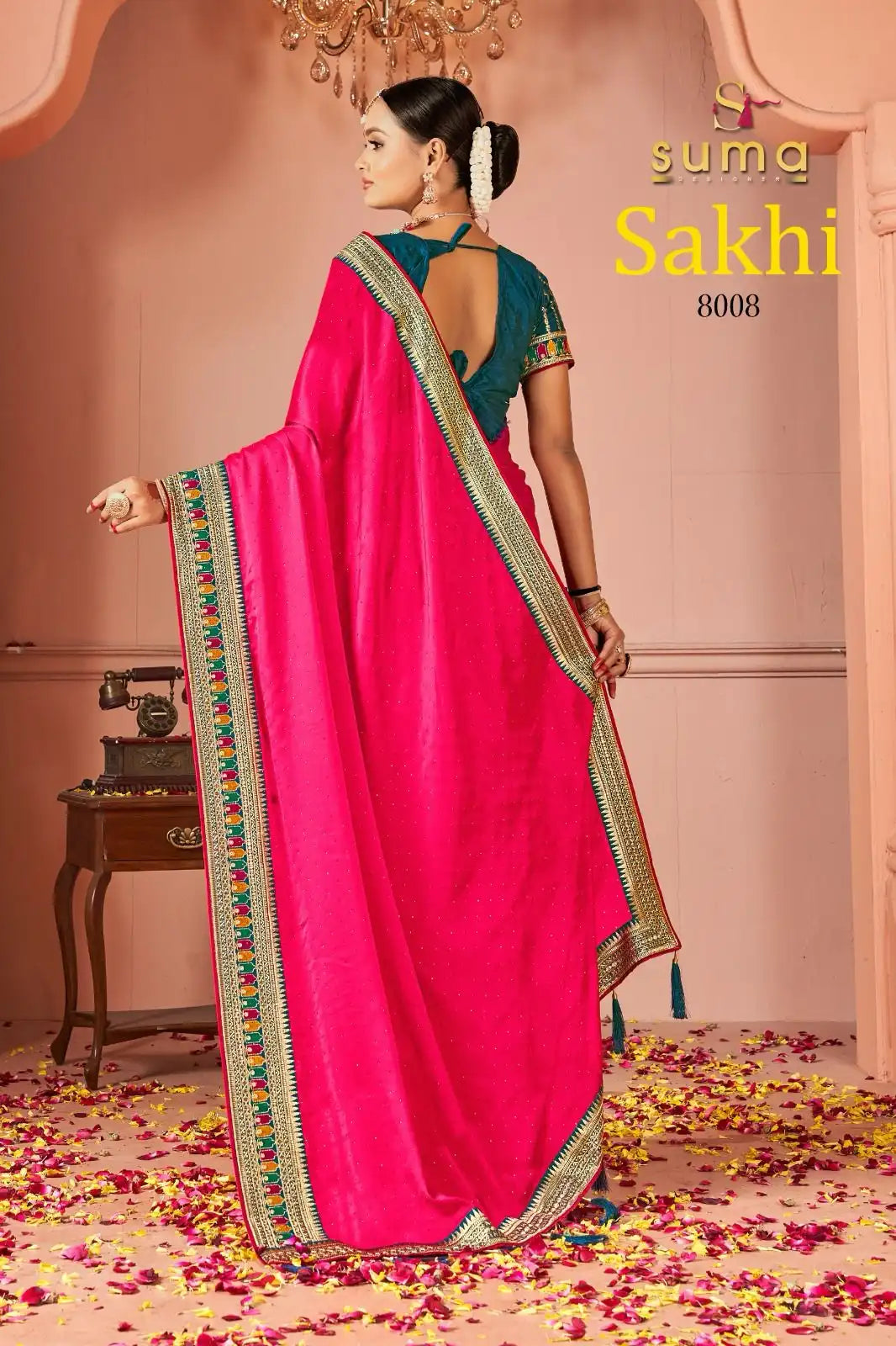 SUMA Designer Saree With Black Rangoli Showcases Exquisite Craftsmanship And Elegant Design