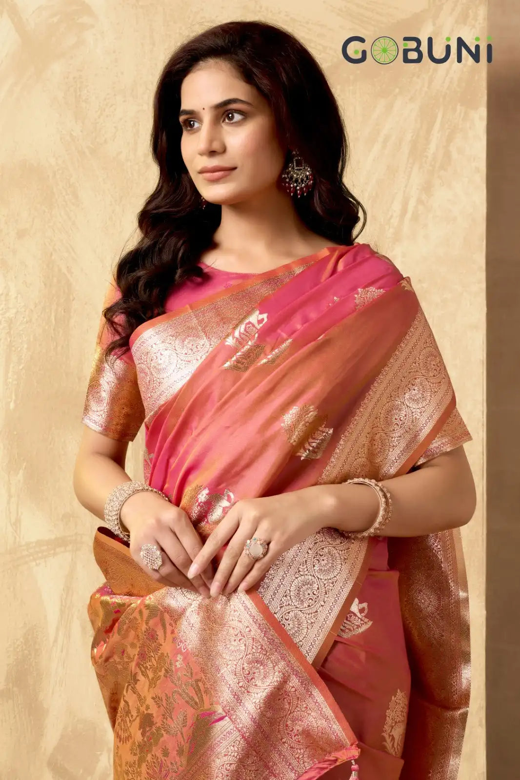 GOBUNI Sarees Showcase Exquisite Craftsmanship With Their Rich Pallu Silk Design Enhanced