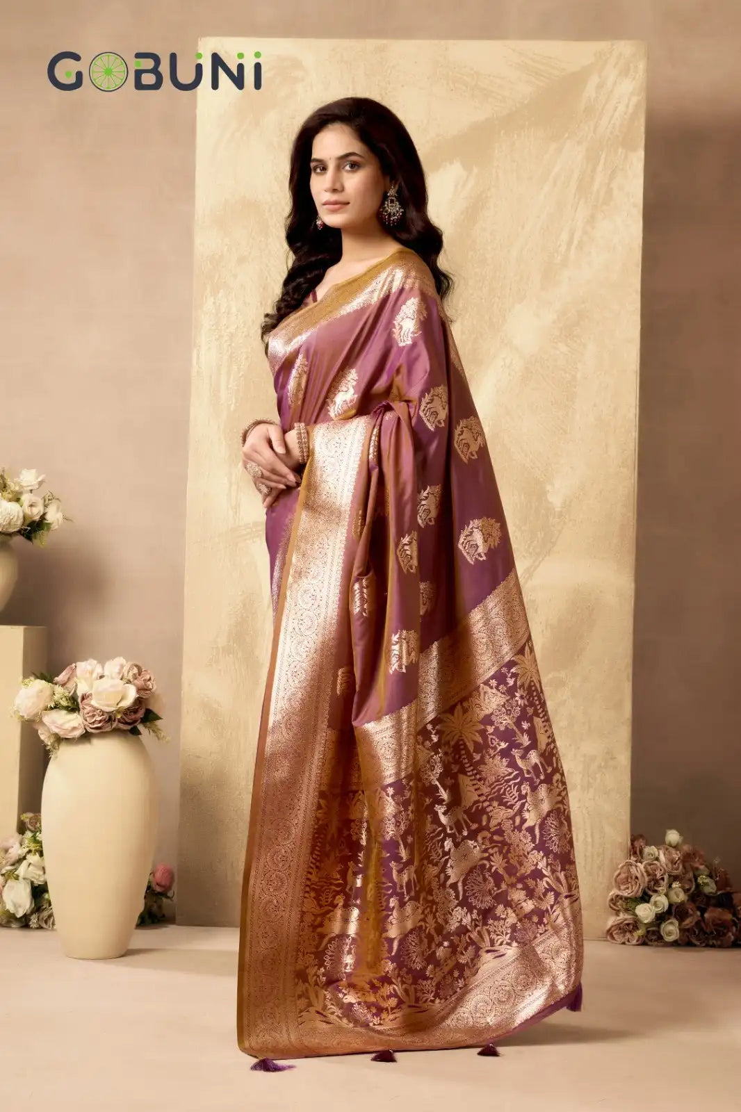 GOBUNI Sarees Showcase Exquisite Craftsmanship With Their Rich Pallu Silk Design Enhanced