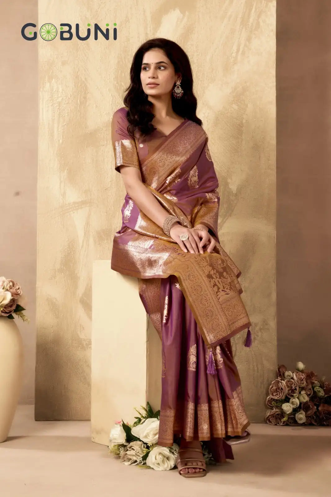 GOBUNI Sarees Showcase Exquisite Craftsmanship With Their Rich Pallu Silk Design Enhanced