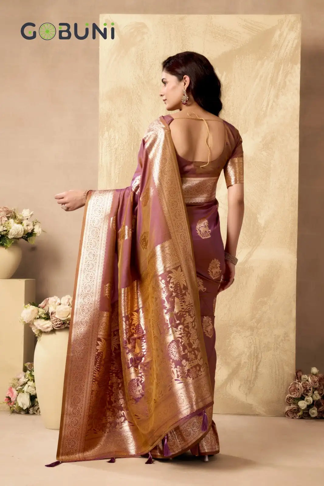 GOBUNI Sarees Showcase Exquisite Craftsmanship With Their Rich Pallu Silk Design Enhanced