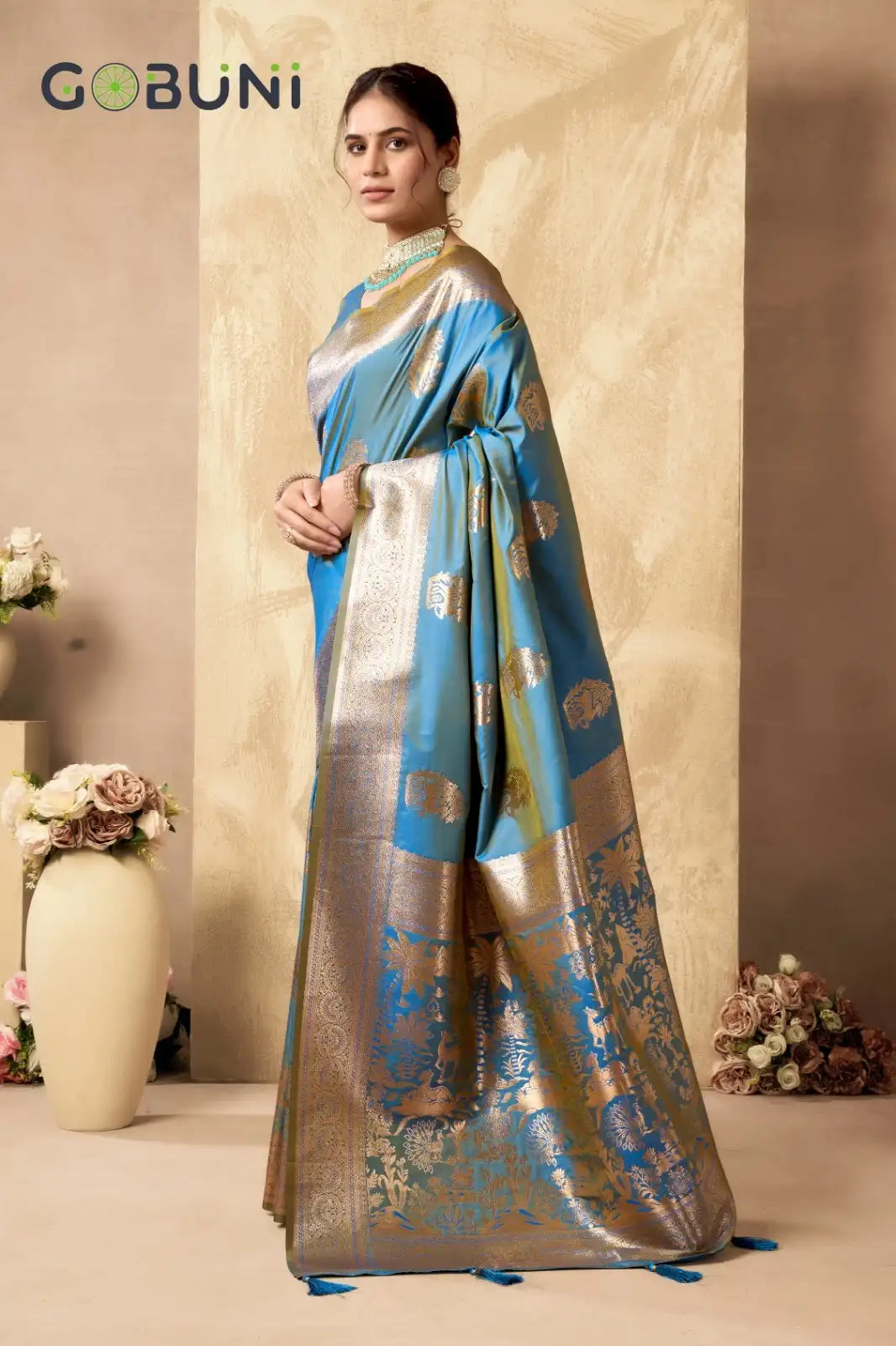 GOBUNI Sarees Showcase Exquisite Craftsmanship With Their Rich Pallu Silk Design Enhanced
