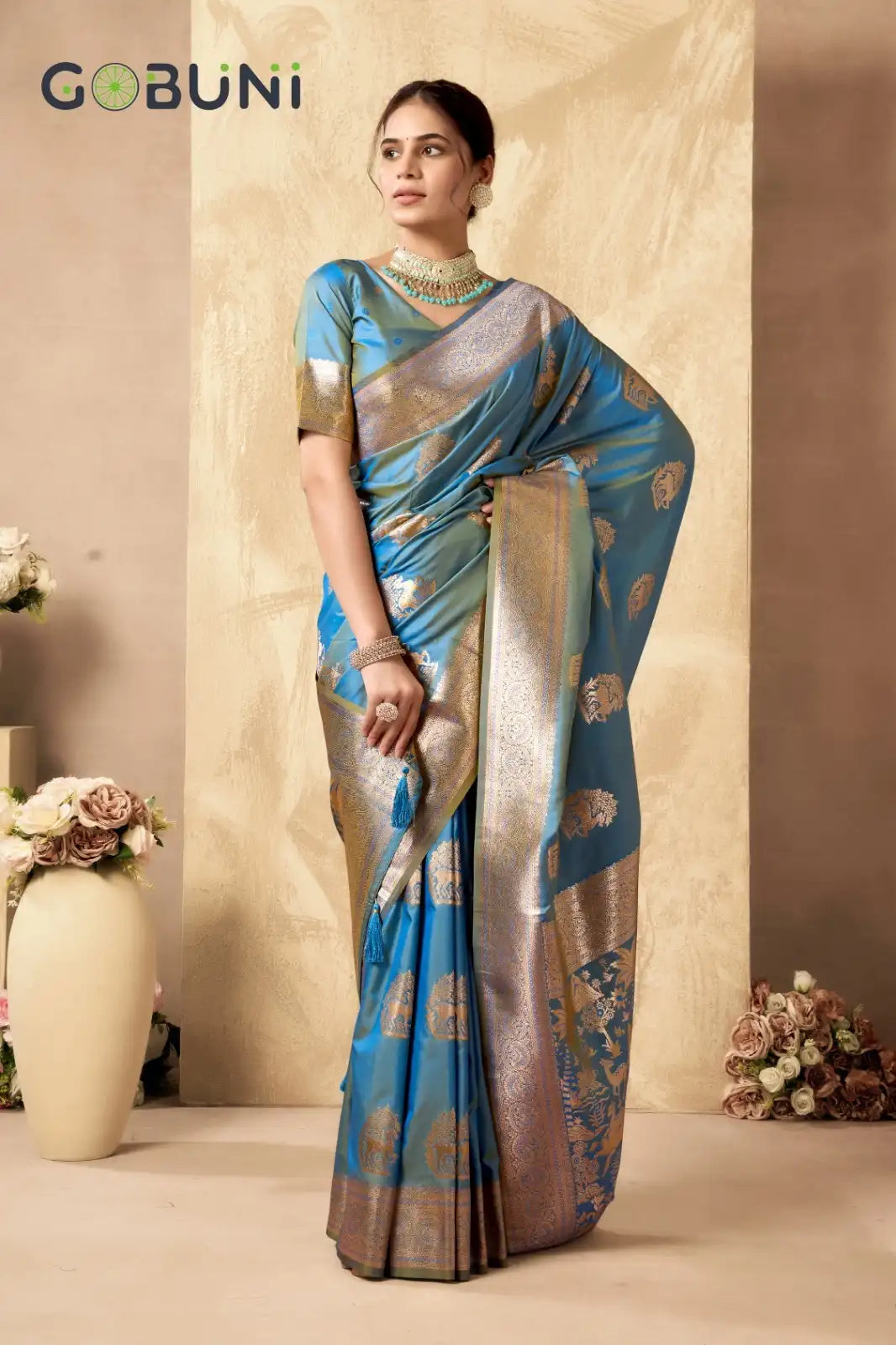 GOBUNI Sarees Showcase Exquisite Craftsmanship With Their Rich Pallu Silk Design Enhanced