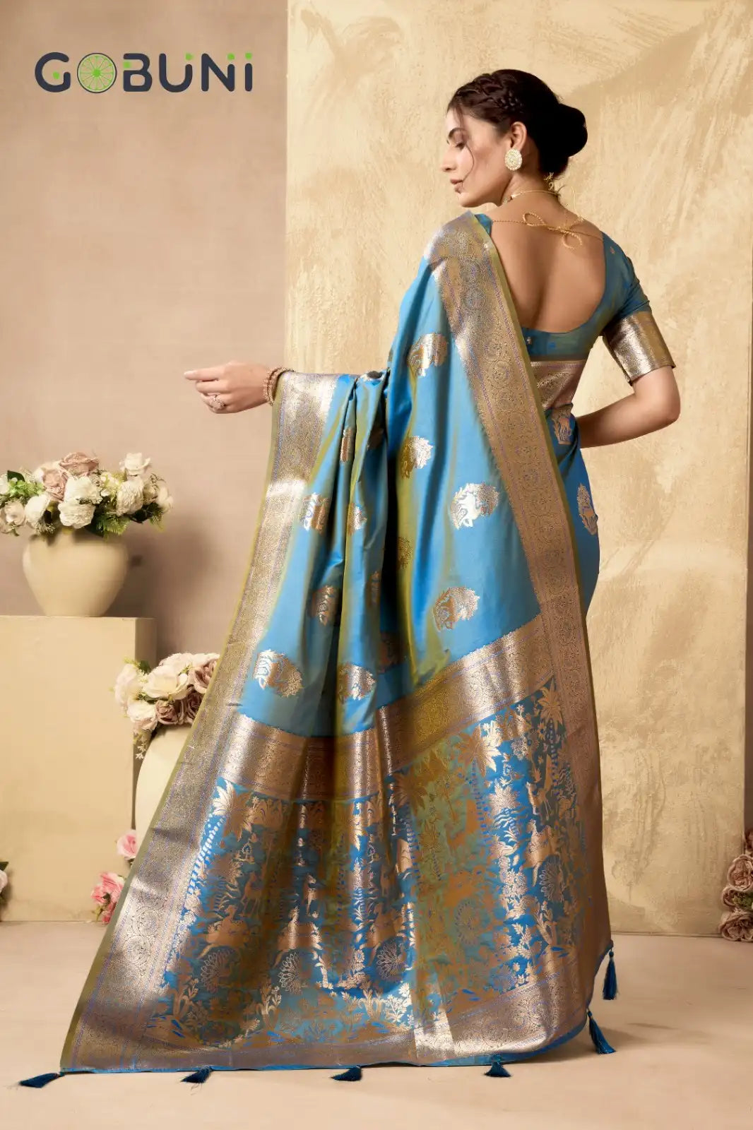 GOBUNI Sarees Showcase Exquisite Craftsmanship With Their Rich Pallu Silk Design Enhanced