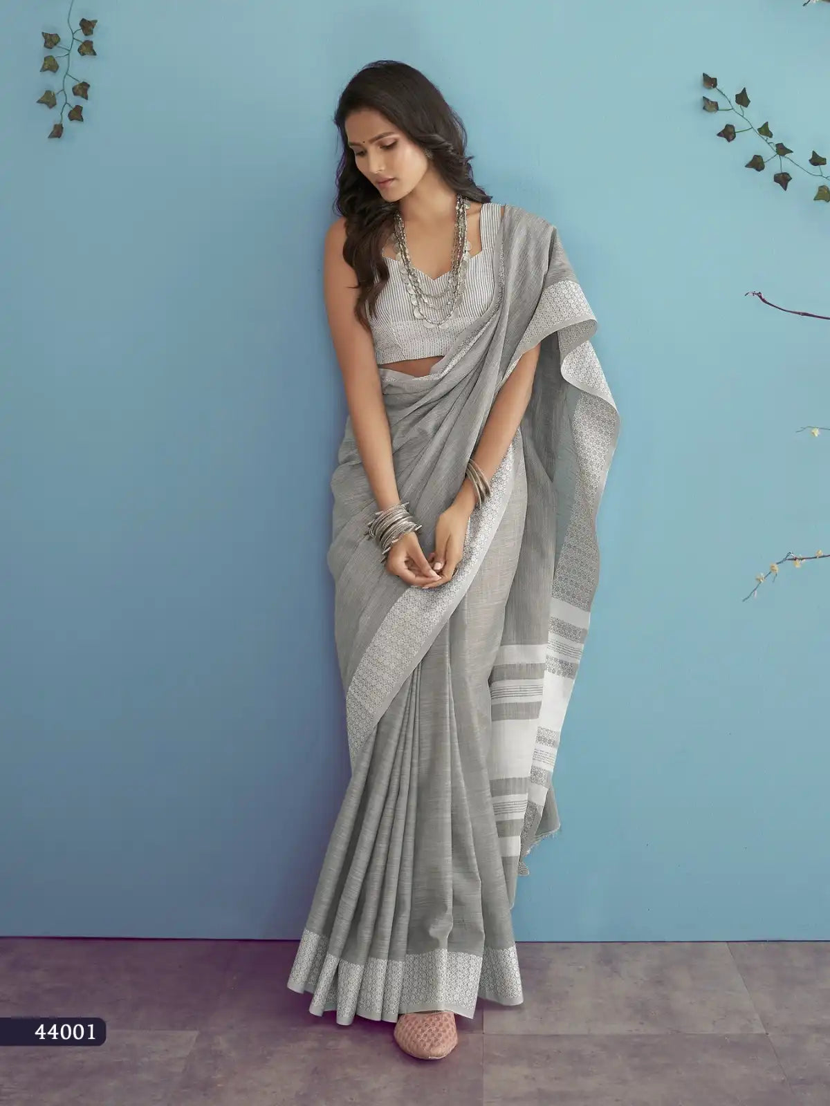 RajPath Fabric Sarees Feature A Luxurious Blend Of Soft Linen Silk Offering A Comfortable