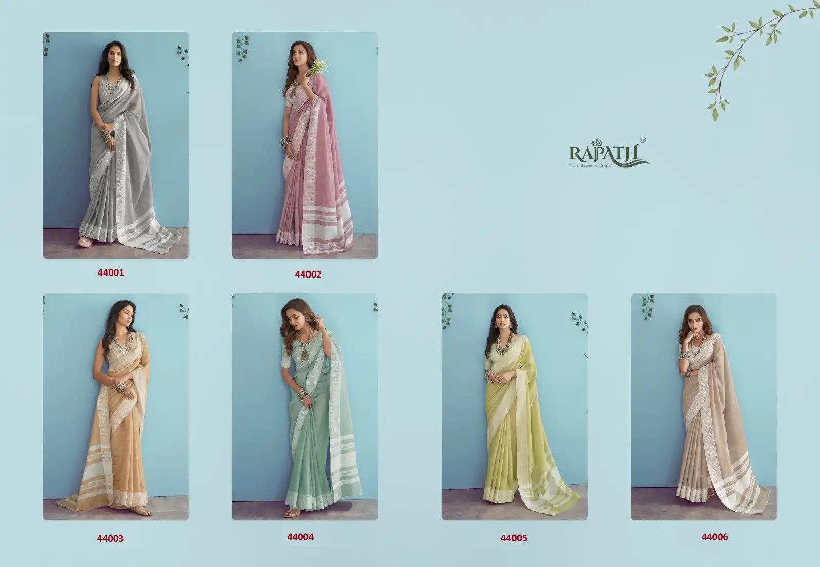 RajPath Fabric Sarees Feature A Luxurious Blend Of Soft Linen Silk Offering A Comfortable