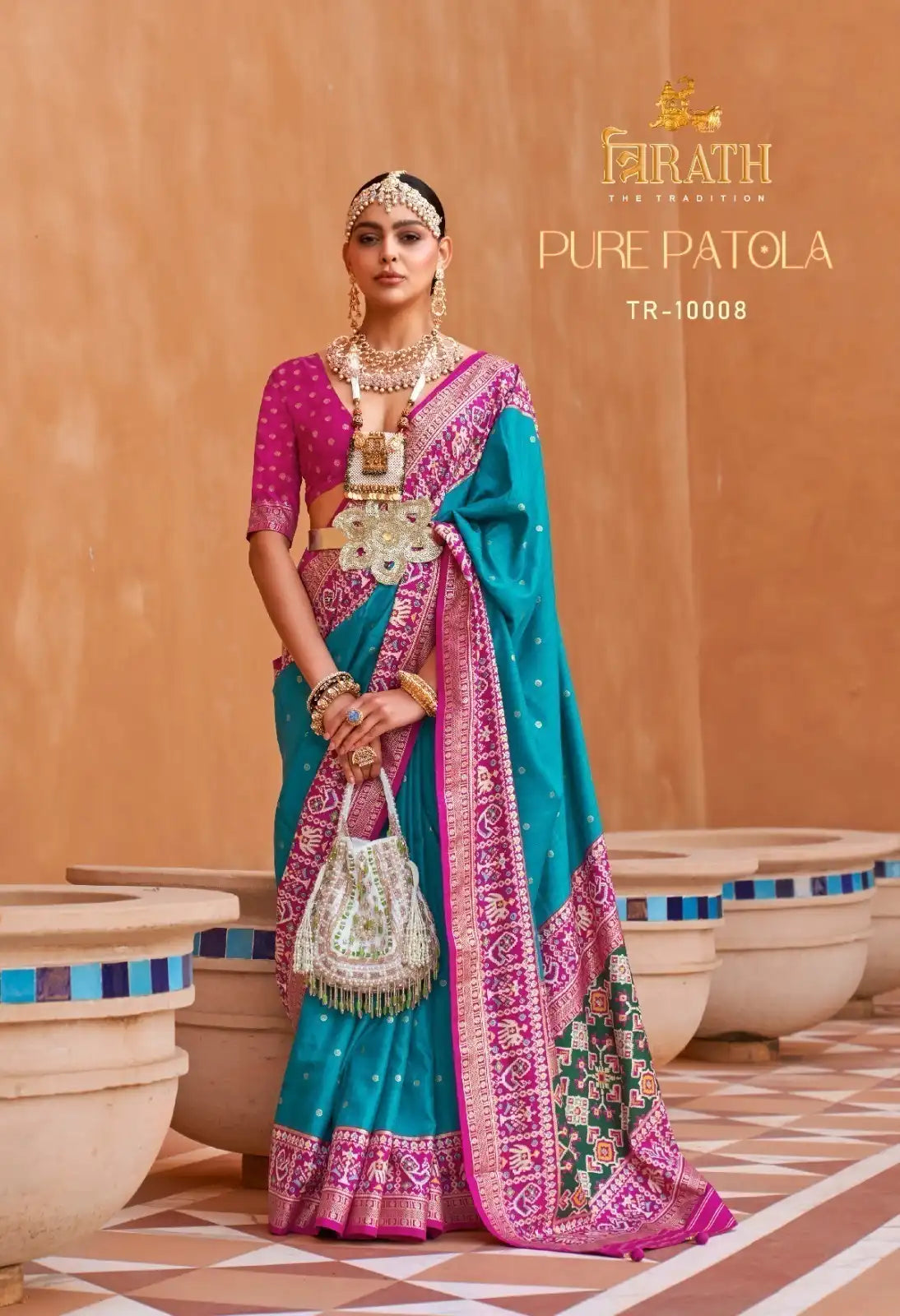 TRIRATH Sarees Showcase Premium mercerized sigma silk, known for its smooth texture