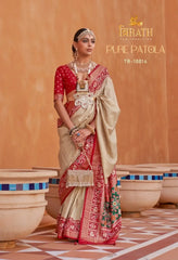 TRIRATH Sarees Showcase Premium mercerized sigma silk, known for its smooth texture
