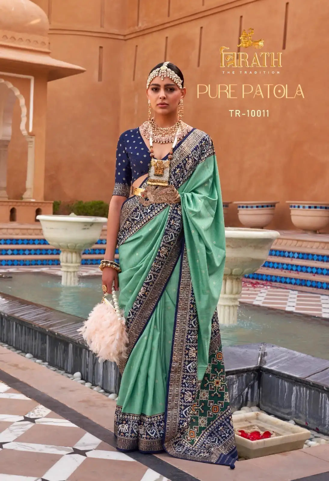 TRIRATH Sarees Showcase Premium mercerized sigma silk, known for its smooth texture