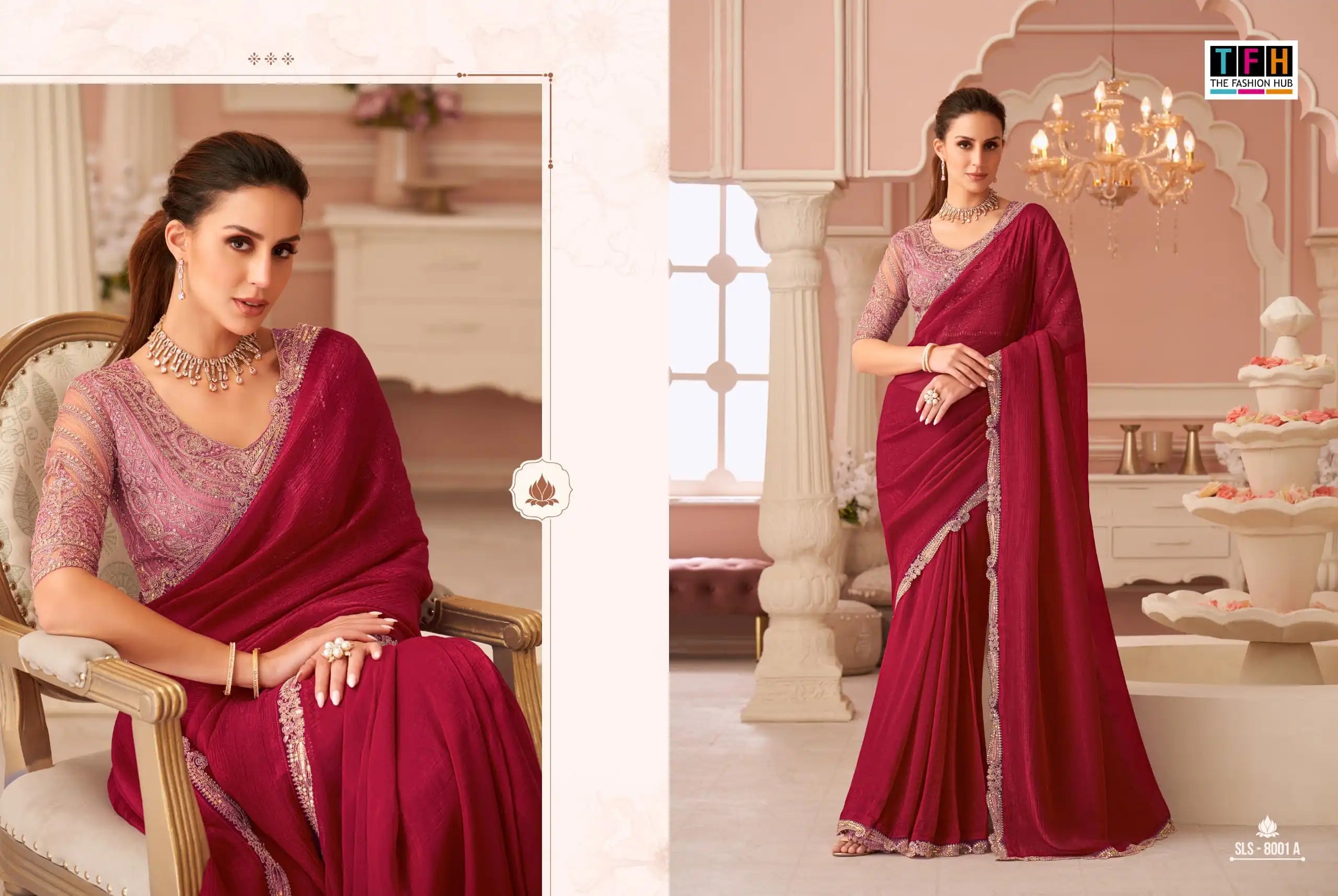 The Fashion Hub Offers Sarees Crafted From Premium Georgette Fabric Known For Its Lightweight And Flowing Texture
